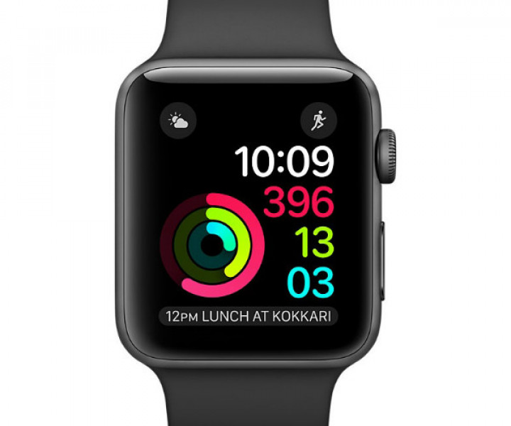 Apple Watch Series 1 42mm Space Gray Aluminum Case with Black Sport Band (MP032)